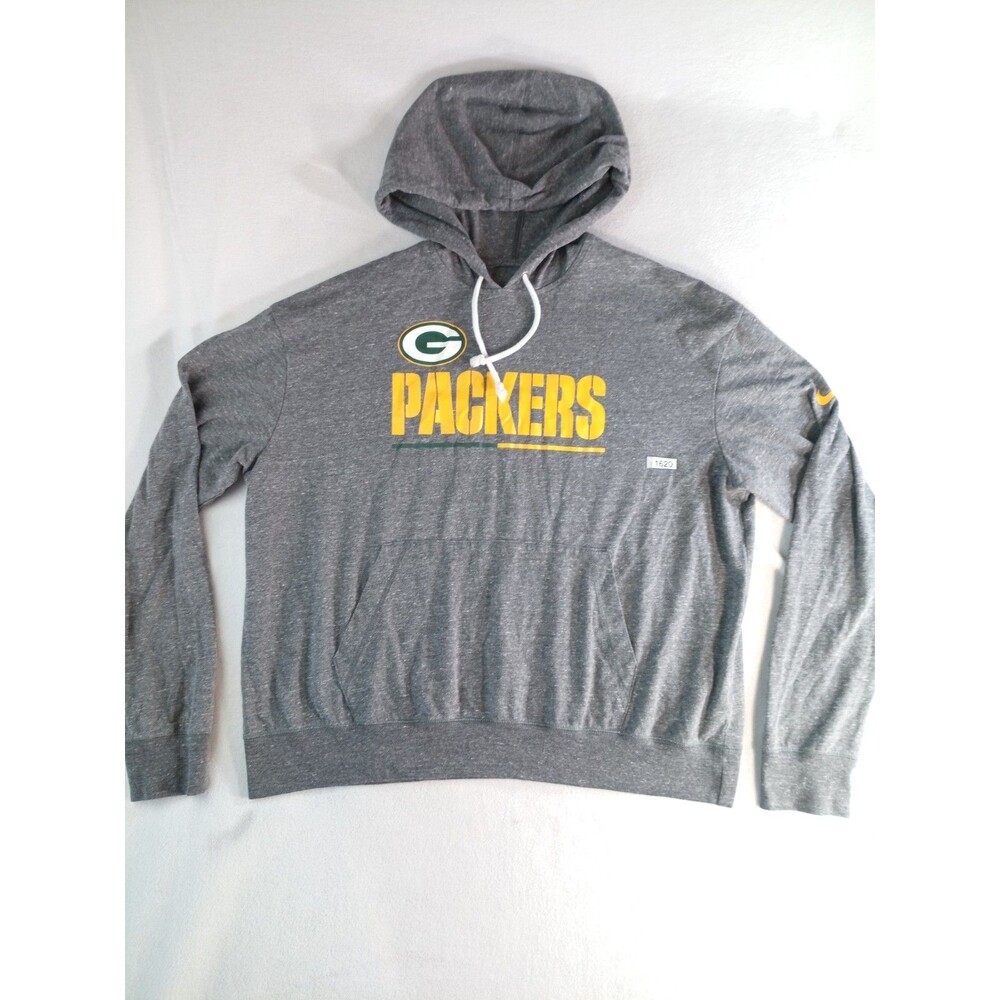 Nike Green Bay Packers Hoodie Mens [Size] Gray NFL Football Pullover Sweatshirt